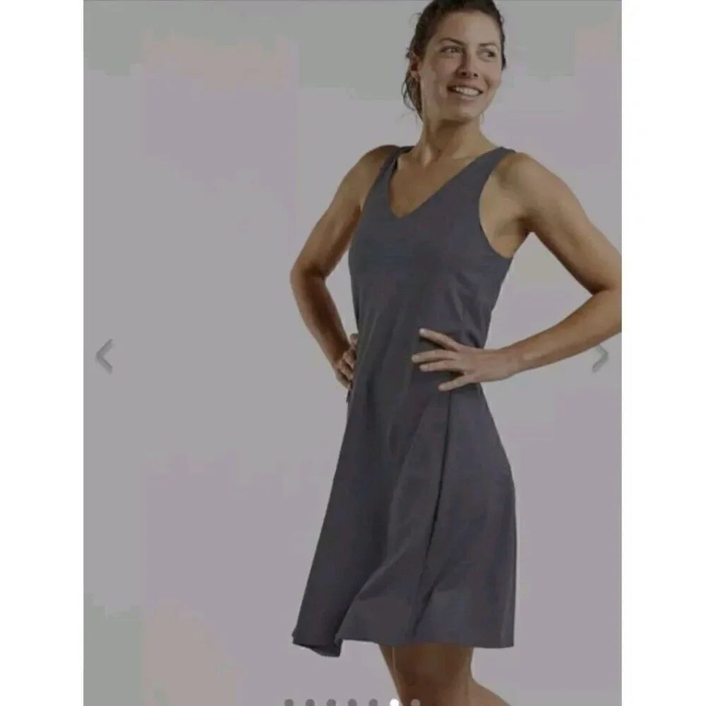 Toad & Co Dress Tech Tomboy Women Medium Athletic Eco-friendly Shelf-Bra Gray